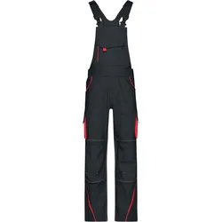James & Nicholson Unisex Workwear Latzhose Color JN848 carbon/red (60)