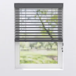 Jalousie PVC-JAL Holz 50mm Anthrazit ca. 90x130cm