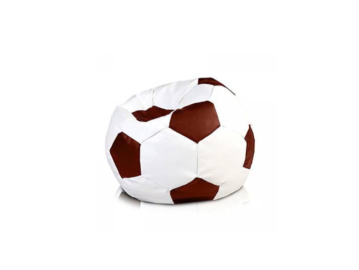 Football Pouf XL en Simili Cuir Pouf Fauteuil Gaming Enfant 105x80cm Marron Clair - Ecopuf