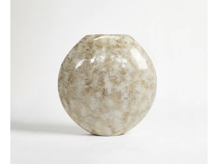 Vase Calena B81 x T33 x H84 cm Metall Alabaster Gold Handgemacht, Wohnaccessoires