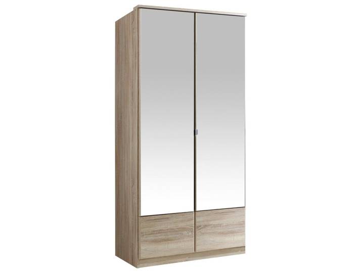 Drehtürenschrank mit Spiegel 90cm Imago, Eiche Dekor