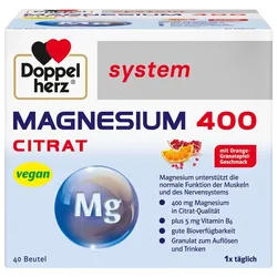 Doppelherz Magnesium 400 Citrat Orange-Granatapfel