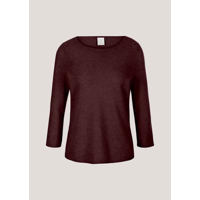 Longpullover MADELEINE "Strickpullover Kaschmirpullover mit U-Boot-Ausschnitt", Damen, Gr. 44/46, rosa (mauve, rot), Obermaterial: 100% Kaschmir WS., Modern, normal, U-Boot-Ausschnitt, Pullover Longpullover, Kaschmirpullover mit 3/4 Arm