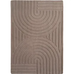 Teppich Wohnzimmer Boho Pflegeleicht Waschbar Schlafzimmer OEKO-TEX Beige 80x150 cm Fußbodenheizung geeignet – LAVAREDO von Kadima Design
