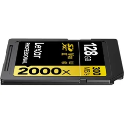 Lexar Professional Gold 2000x (128 GB, SDXC, U3, UHS-II), Speicherkarte, Gold