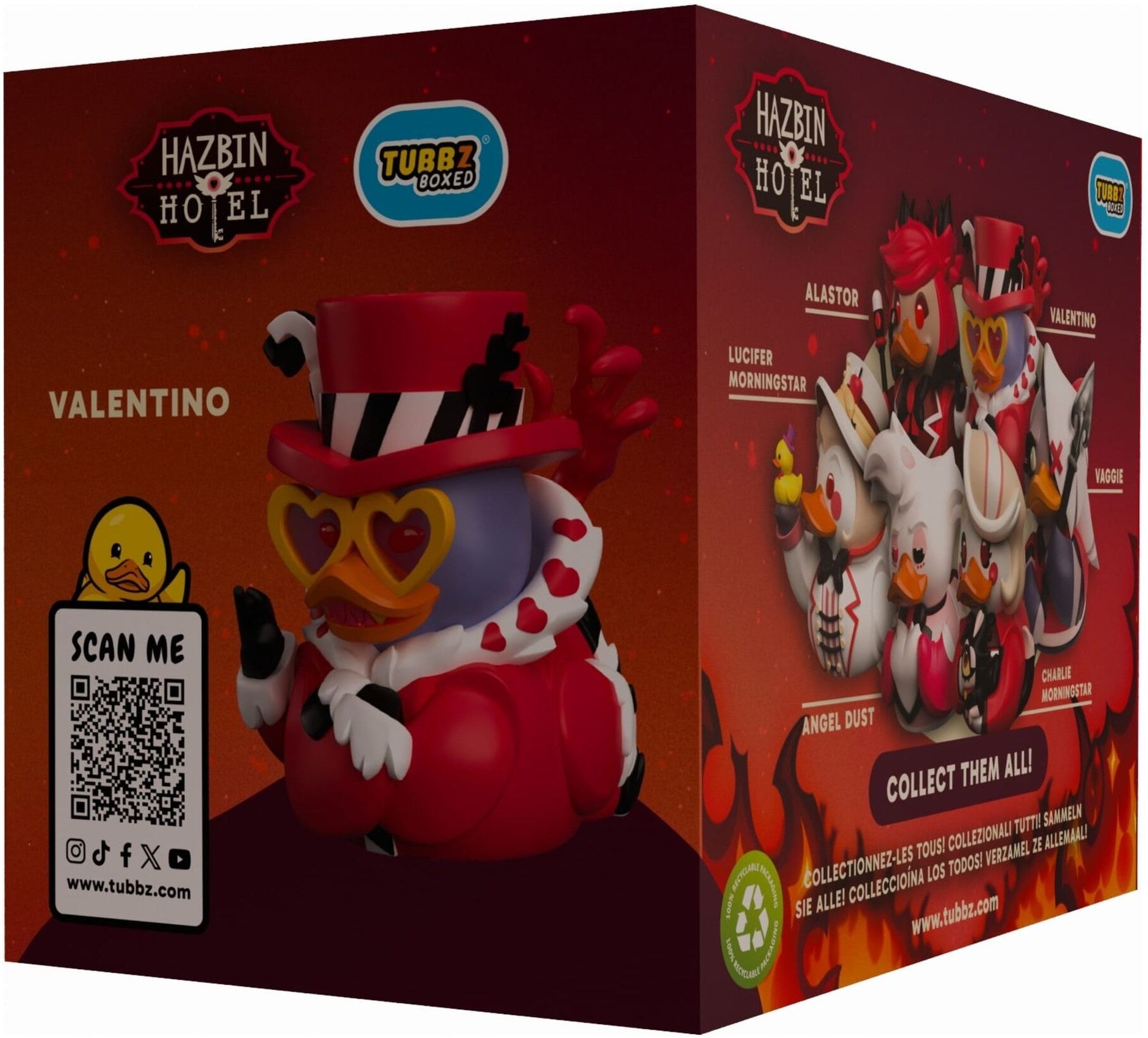 Tubbz Collectibles – Hazbin Hotel – Valentino (Boxed Edition) - Official Vinyl Figure - Hazbin Hotel Collectible