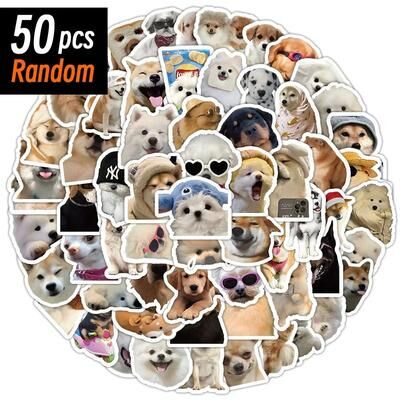 Inspire Select PawPop Funny Dog Sticker Pack Cute Cartoon Graffiti Decals 10 50 100 Pcs 50 Pcs Random