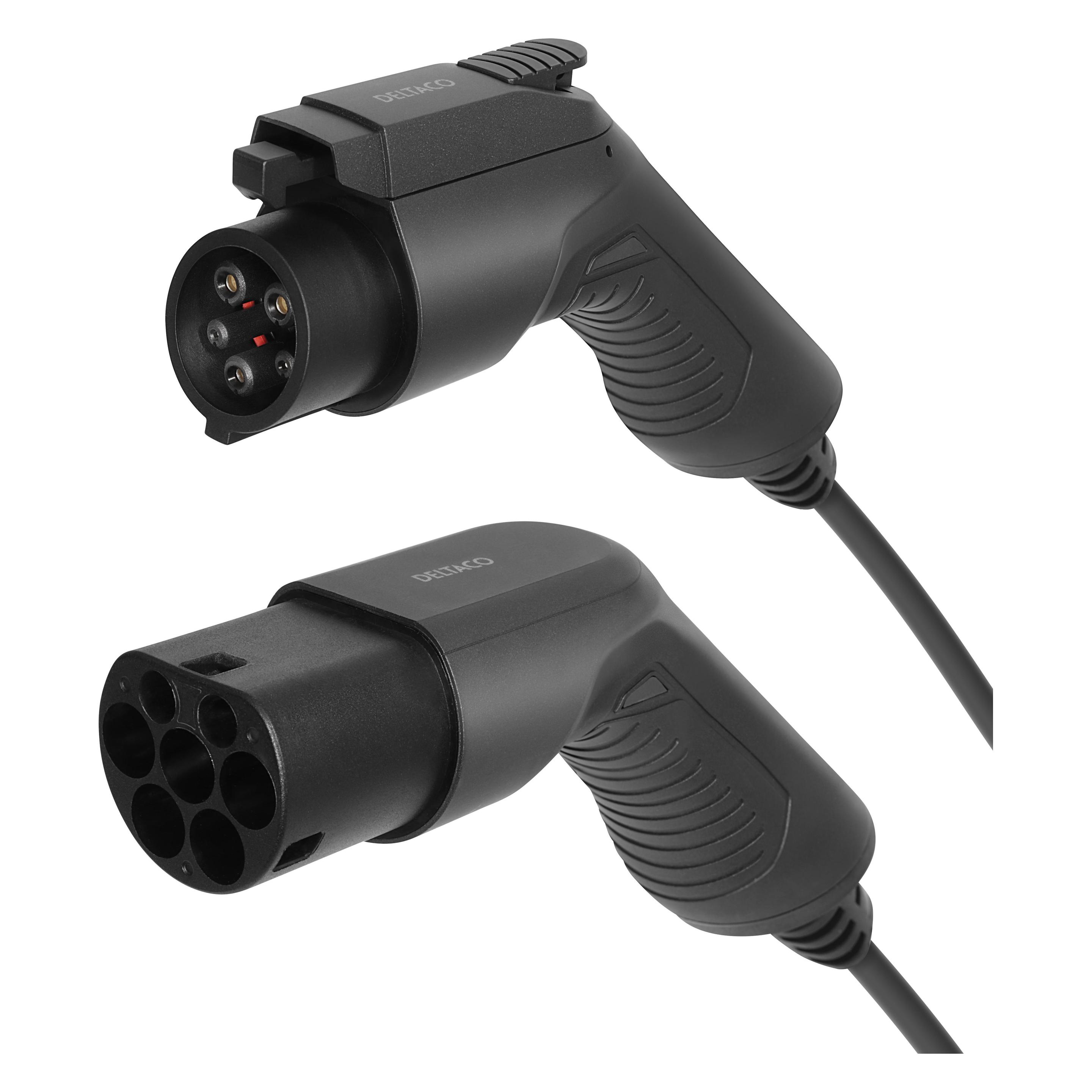 Deltaco Typ 2 auf Typ 1 Kabel (Typ 2, 3.60 kW, 16 A, 3 m) (EV-1103)
