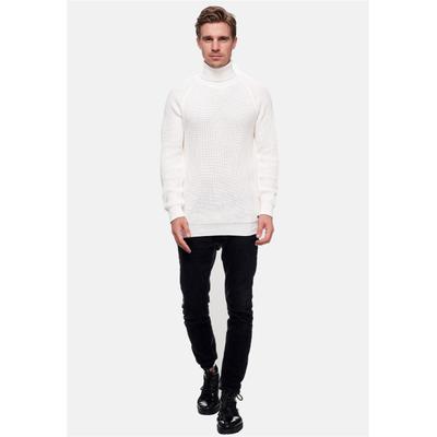 Rollkragenpullover RUSTY NEAL, Herren, Gr. XXL, weiß, 50% Baumwolle, 50% Polyacryl, unifarben, normal, hoch geschlossener Ausschnitt, Pullover Rollkragenpullover, mit kuscheligem Rollkragen