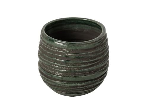 J-Line Keramische Bloempot - Petrolblauw - Medium
