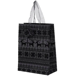 HOME STORY Weihnachtsgeschenktüte   ¦ schwarz ¦ Papier,Baumwolle ¦ Maße (cm): B: 25 H: 12