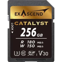 Exascend Catalyst 256GB (UHS-I SD V30) (256 GB, SDXC, U3, UHS-I), Speicherkarte, Schwarz