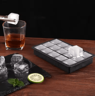 Uplift Curations 15 Grid Large Silicone Ice Cube Tray Mold Reusable Ice Block Maker For Whiskey & Cocktails 15grid With Lid