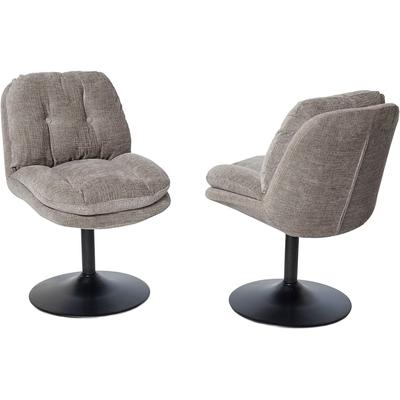 Schalenstuhl JAHNKE "KISS TWIST DUO", grau (palladiumgrau, schwarz, schwarz, palladiumgrau), B:50,5cm H:80cm T:62cm, Polyester, Stühle, 2er Set, drehbar, gepolstert, Metallgestell, B:50,5xT:62xH:80 cm