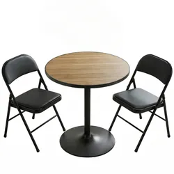 ESSGRUPPE 2er Set Kunstleder MDF Schwarz Eiche