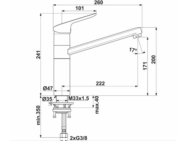 Ideal Standard Küchenarmatur IDEAL STANDARD CERAFLEX, Hebelmischer chrom