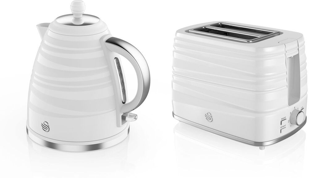 Swan Symphony 1.7 L Plastic Whistling Electric Tea Kettle White 1.7L
