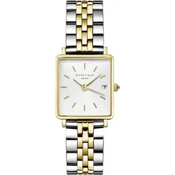 Rosefield QMWSSG-Q023 Damen-Armbanduhr Boxy XS Silber Gold Duo