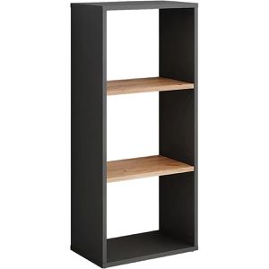 Vicco Bücherregal Orlando, anthrazit / eiche, aus Holz, 3 Fächer, 40 x 90,5 x 24cm