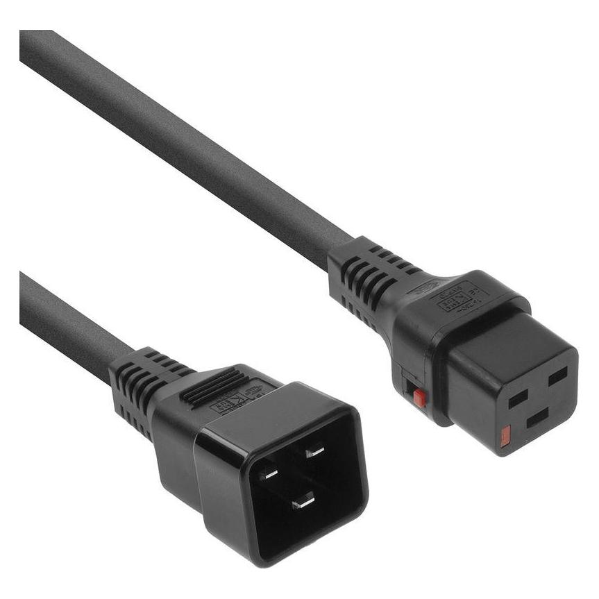 Iec Lock 230V connection cable C19 lockable - C20 black 2.00 m (2 m) (PC1285)