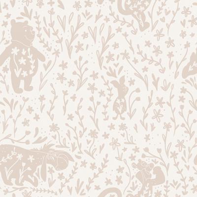 RoomMates Disney Winnie the Pooh Block Print Tan Peel and Stick Wallpaper