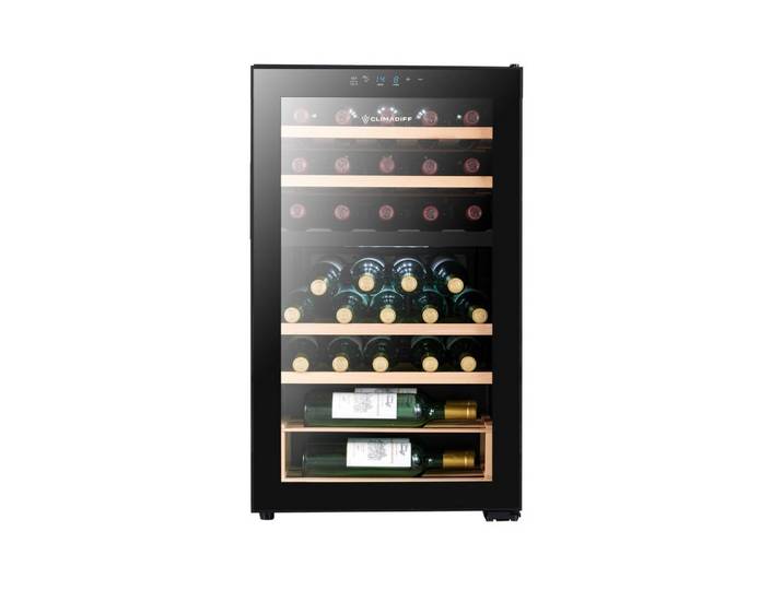 CLIMADIFF Weintemperierschrank CEPAGE33DZ, für 33 Standardflaschen á 0,75l,2 Temperaturzonen, LED-Beleuchtung