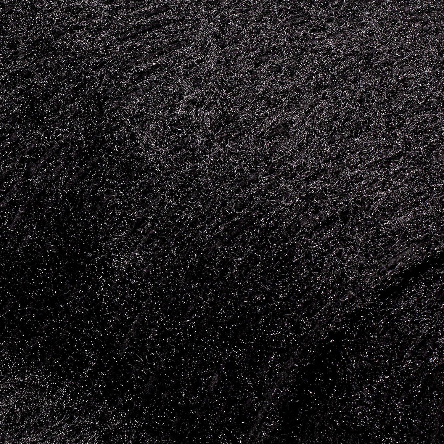 Strickstoff "Schimmer" mit Fransen, schwarz