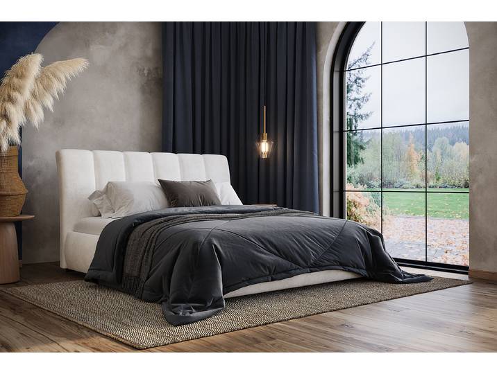 Polsterbett Richie 160 x 200cm Flachgewebe Nea Beige