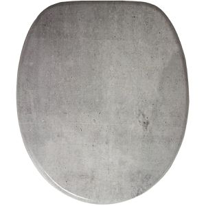 Sanilo WC-Sitz Beton A504516, oval, aus Holz, mit Absenkautomatik & Metallscharnier, mit Motiv