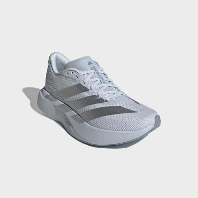 Laufschuh ADIDAS PERFORMANCE "ADIZERO PACER", Damen, Gr. 42, weiß (halo blau, silber metallic, tactile blau), Synthetik, Textil, Schuhe Laufschuh, angelehnt an das Design vom EVO SL, sehr leicht