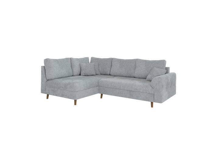 S-Style Ecksofa Sigurd Hellgrau Chenille - Ottomane links, Echtholz, Teilmassiv,Buche, Birke, Füllung: Polyetherschaumkern,Polyetherschaumkern, L-Form, Ottomane links,L-Form, 231x161 cm, Wohnzimmer, Sofas & Couches, Wohnlandschaften, Ecksofas