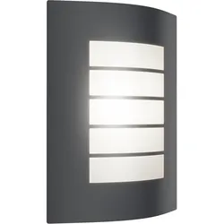 ledscom.de Wandleuchte ZYNO für außen, IP44, Edelstahl, anthrazit matt, eckig, 1x E27 max. 40W