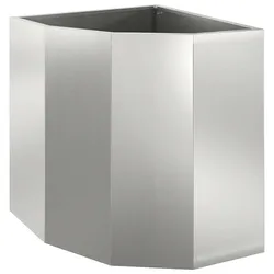 Helloshop26 - Moderne Eck-Pflanzkübel für den Außenbereich 45 x 45 x 50 cm aus verzinktem Stahl Silber