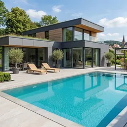 Pool-Komplettangebot Infinity ONE mit Überlauf Fertigpool und optionalem Unterflurrolladen
