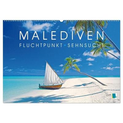 Die Malediven: Fluchtpunkt Sehnsucht (Wandkalender 2026 DIN A2 quer), CALVENDO Monatskalender