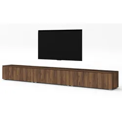 LOWBOARD Loriano 3x100 Nussbaum Warmia 300/36,5/32 cm – Hängend und Stehend