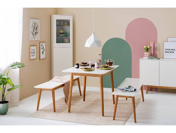 Essgruppe 3-teilig 160cm Weiß