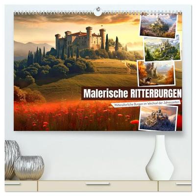 Malerische Ritterburgen (hochwertiger Premium Wandkalender 2027 DIN A2 quer), Kunstdruck in Hochglanz