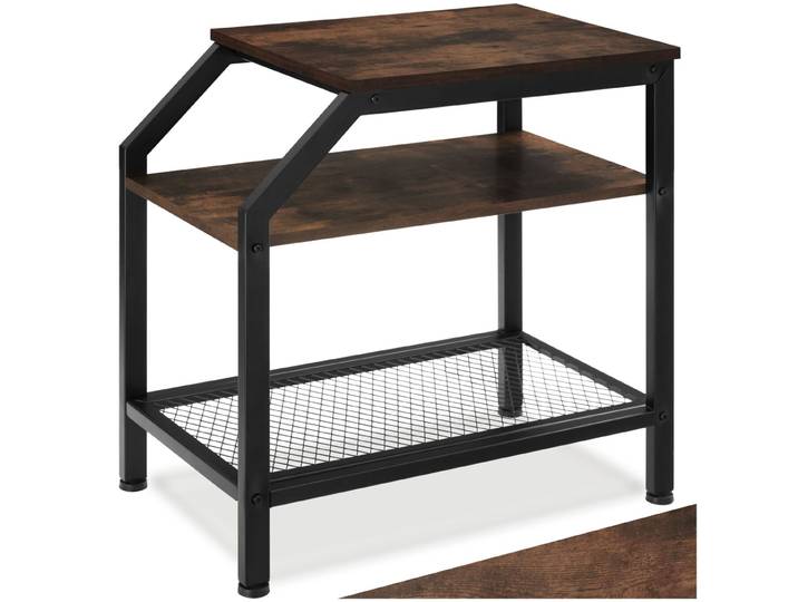 Beistelltisch Plymouth 36,5x58,5x59,5cm - Industrial Holz dunkel, rustikal