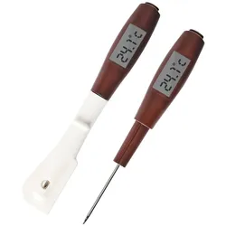 Mastrad 2-in-1 Teigschaber inkl. Thermometer, Backutensilien, Braun