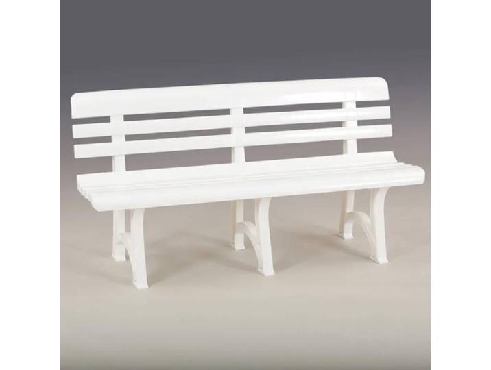 Banc de jardin en résine polypropylène coloris blanc