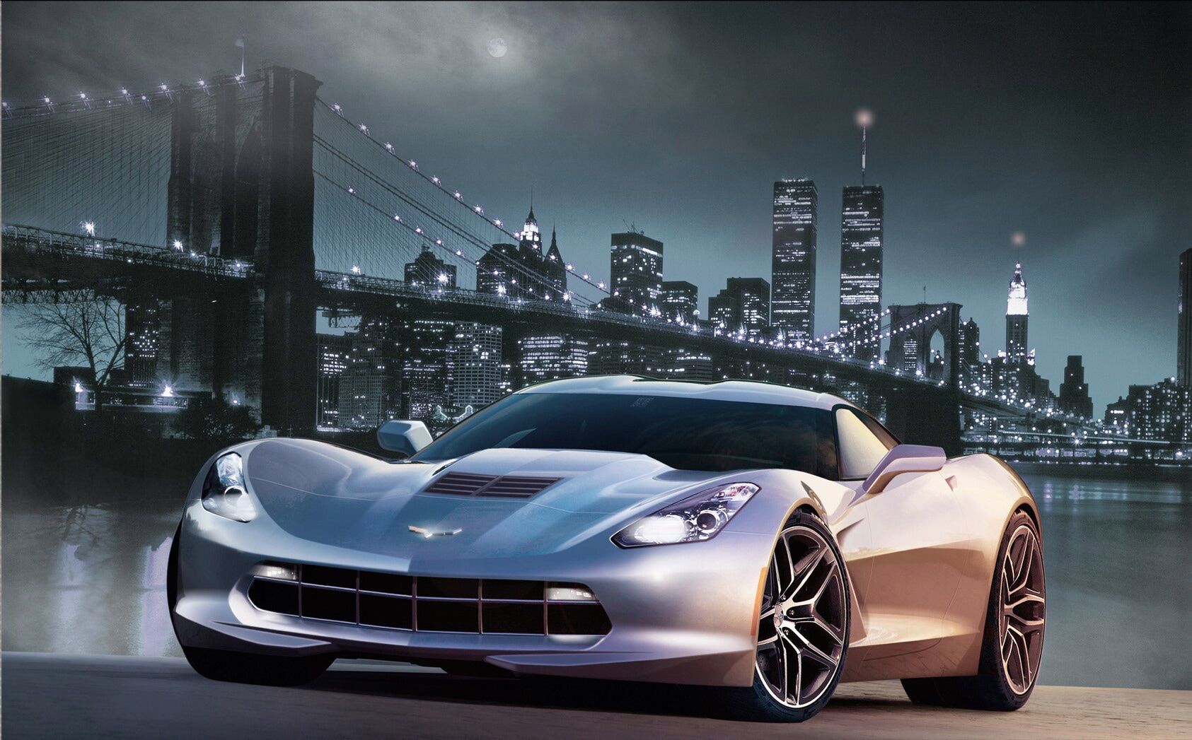 Fototapete PAPERMOON "Manhatten Car I", bunt, B:5m L:2,8m, Vlies, Tapeten, Fototapete bunt B/L: 5m x 2,8m, Bahnen: 10 Stk.