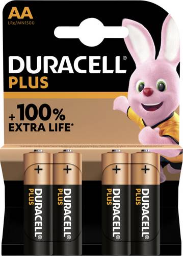 Duracell Plus-AA K4 Mignon (AA)-Batterie Alkali-Mangan 1.5V 4St.