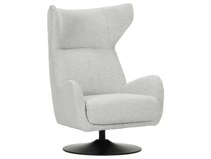 Landscape Ohrensessel, Schwarz, Weiss, Metall, 80x110x80 cm, Stoffauswahl, Sitzfläche 360° drehbar, Wohnzimmer, Sessel, Sessel