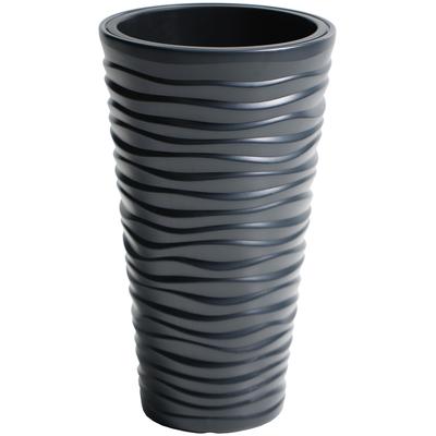 Blumentopf PROSPERPLAST "Sand slim", grau (anthrazit), H:61,9cm, Kunststoff, Pflanzgefäße, Ø 34,9