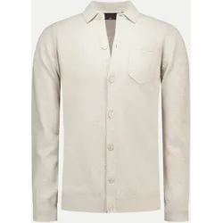 Strickjacke mit Brusttasche Beige XL