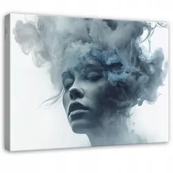 LEINWANDBILD Frau Abstraktion Blau 100x70 cm