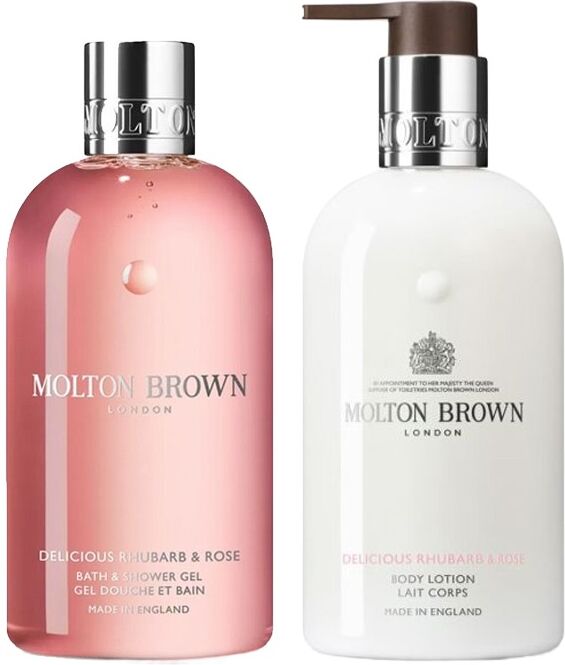 Molton Brown Delicious Rhubarb & Rose Bath Shower Gel 300ml & Body Lot