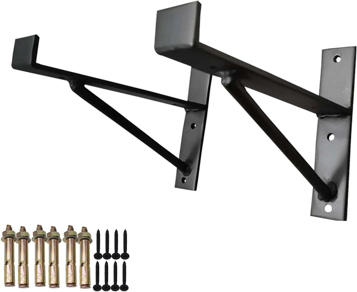 Zwarte zwevende plankdragers met lipontwerp - 35 cm