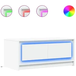 vidaXL LED-Couchtisch Weiß Holzwerkstoff
